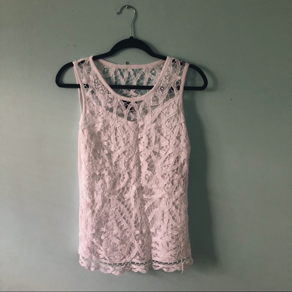 Macy’s Bright White Lace Tank Top